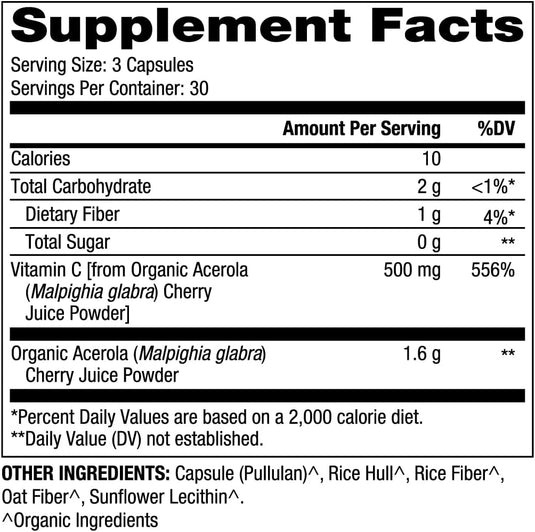 Vitamin C Acerola 30 Day 90 Caps by Dr. Mercola