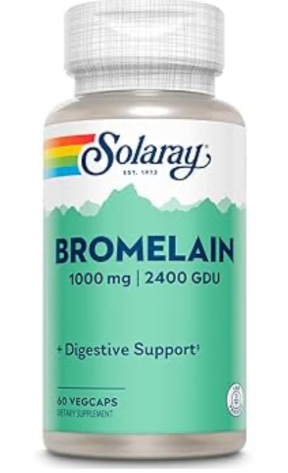 Bromelain 1000mg|2400 GDU - 60 Vegicaps (Solaray)