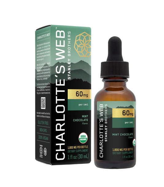 Hemp Extract 60mg - Mint Chocolate Flavor - 1FL oz (Charlotte’s Web)