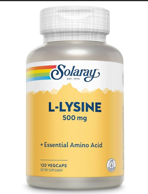 L-Lysine 500mg - 120 Vegcaps (Solaray)