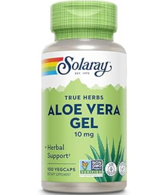 Aloe Vera Gel 10mg - 100 Vegcaps (Solaray)