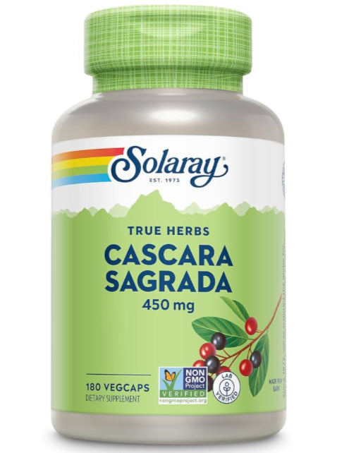 Cascara Sagrada 450mg - 180 Vegcaps (Solaray)
