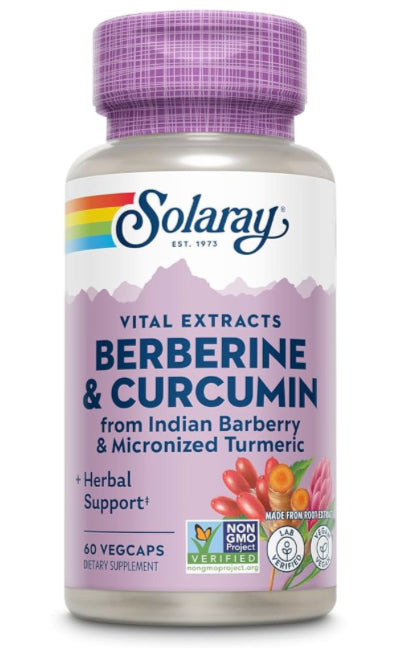 Berberine & Curcumine From Indian Barberry & Micronized Turmeric - 60 Vegicaps (Solaray)
