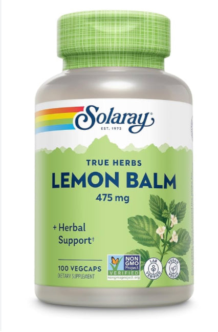 Lemon Balm 475mg - 100 Vegcaps (Solaray)