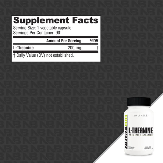 L-Theanine 200mg - 90 Capsules (NutraBio)