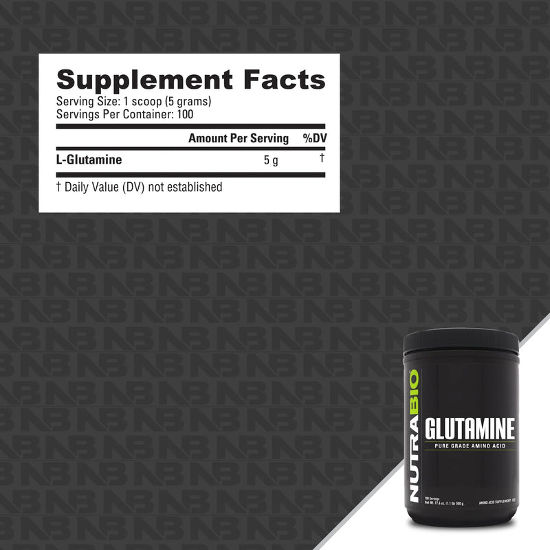 Load image into Gallery viewer, Glutamine 500 Grams - 1.1 LB (NutraBio)
