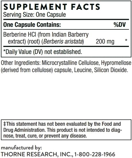 Berberine 200mg - 60 Capsules (Thorne)