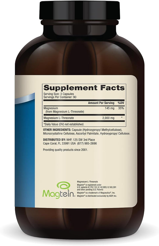 Magnesium L-Threonate - 270 Capsules (Dr. Mercola)