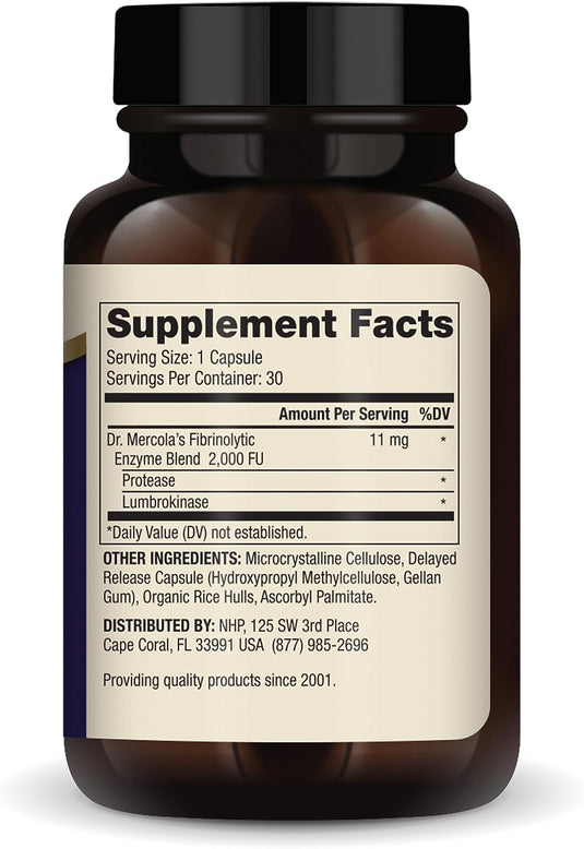 Enzyme: Lumbrokinase 30 Caps by Dr. Mercola by Dr. Mercola
