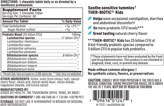 Ther-Biotic Childrens Chewable Probiotic - 60 Chews Klaire Labs