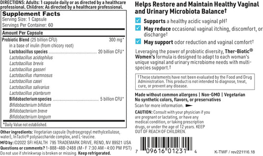 Ther-Biotic Womens Formula Probiotic - 60 Caps Klaire Labs