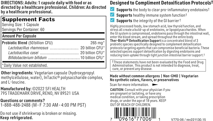 Load image into Gallery viewer, Ther-Biotic Detoxification Support Probiotic - 60 Vegetarian Capsules (Klaire Labs)
