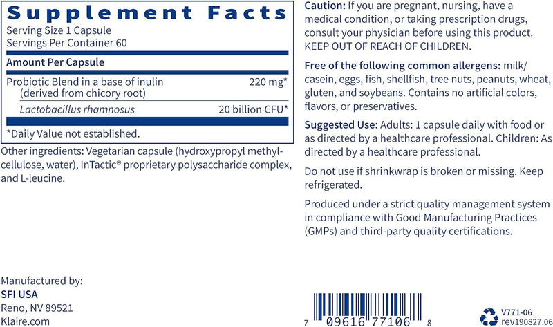 Load image into Gallery viewer, Ther-Biotic Factor 1 (Lactobacillus rhamnosus) Probiotic - 60 Caps Klaire Labs
