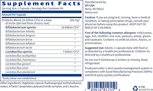 Ther-Biotic Senior Formula Probiotic - 60 Vegetarian Capsules (Klaire Labs)