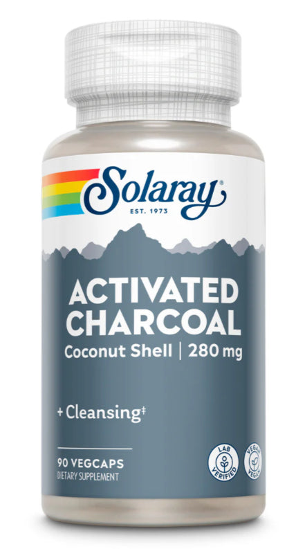 Load image into Gallery viewer, Activated Charcoal (Coconut Shell) 280mg - 90 Vegicaps (Solaray)
