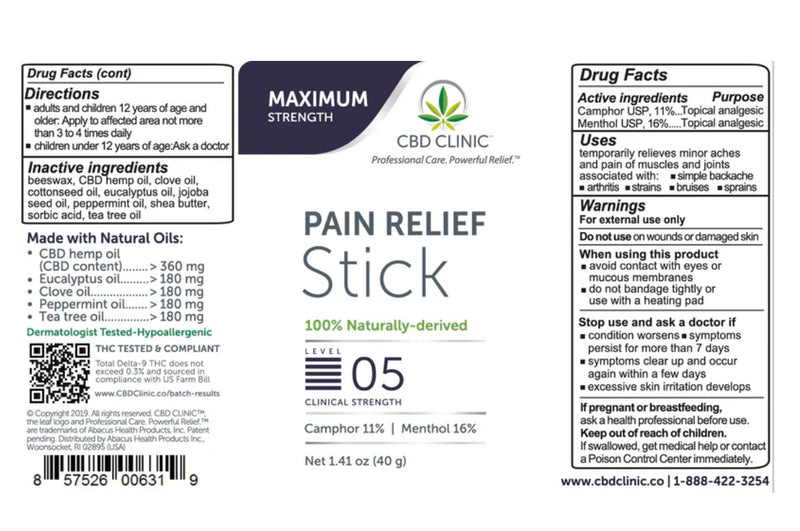 Load image into Gallery viewer, BD CLINIC - Level 5 Pain Relief Stick - 1.41 oz
