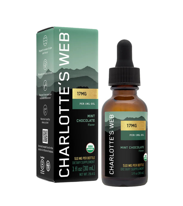 Hemp Extract 17mg - Mint Chocolate Flavor - 1FL oz ( Charlotte’s Web)