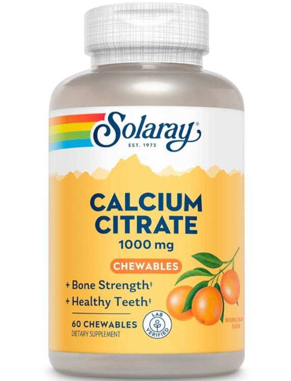 Load image into Gallery viewer, Calcium Citrate 1000mg - Orange Flavor - 60 Chewables (Solaray)
