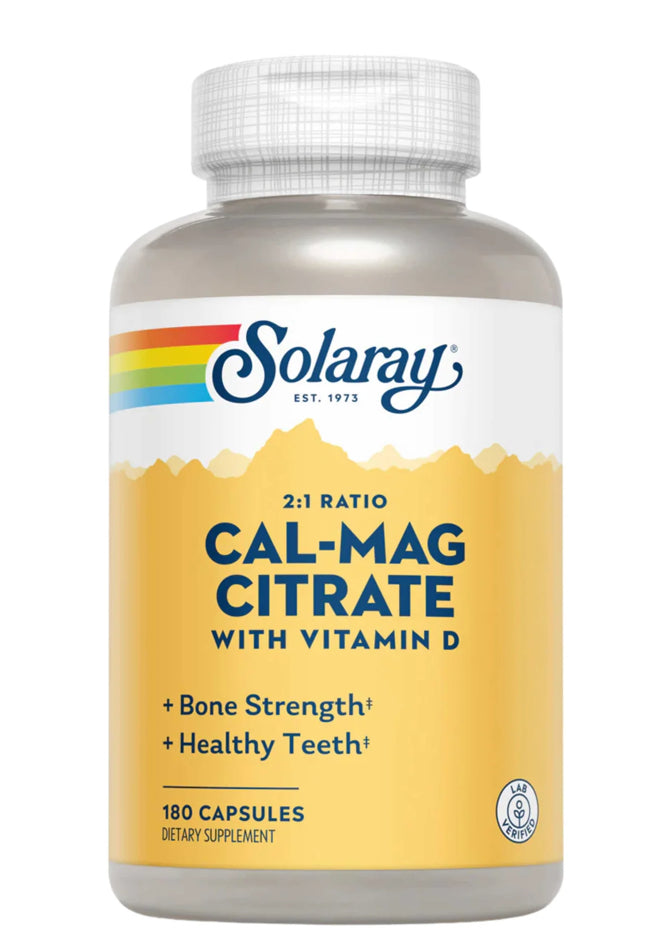 Load image into Gallery viewer, Cal-Mag Citrate w/ Vitamin D - 180 Caps (Solaray)
