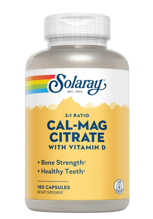 Cal-Mag Citrate w/ Vitamin D - 180 Caps (Solaray)