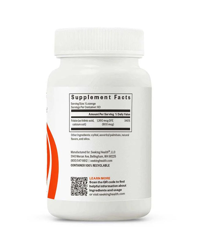 Load image into Gallery viewer, Folinic Acid 800mg - 60 Lozenges (Seeking Health)
