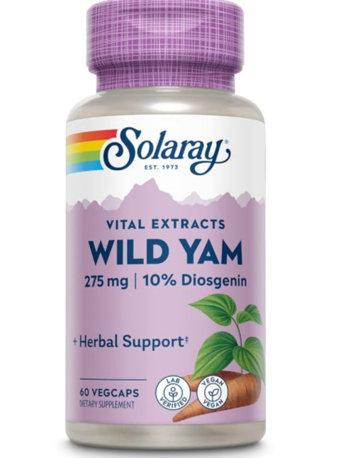 Wild Yam 275mg / 10% Diosgenin - 60 Vegcaps (Solaray)