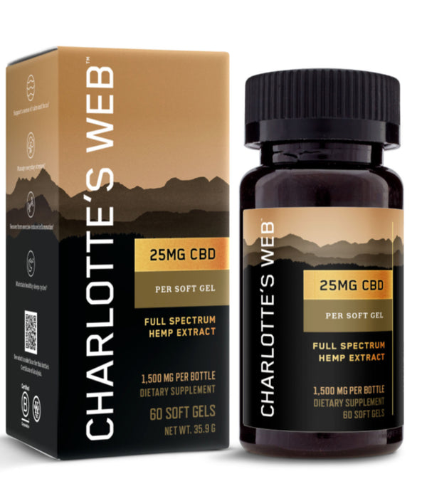 Full Spectrum Hemp Extract 25mg - 60 Softgels (Charlotte’s Web)