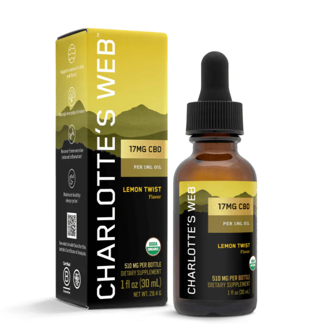 Hemp Extract 17mg - Lemon Twist Flavor - 1FL oz (Charlotte’s Web)