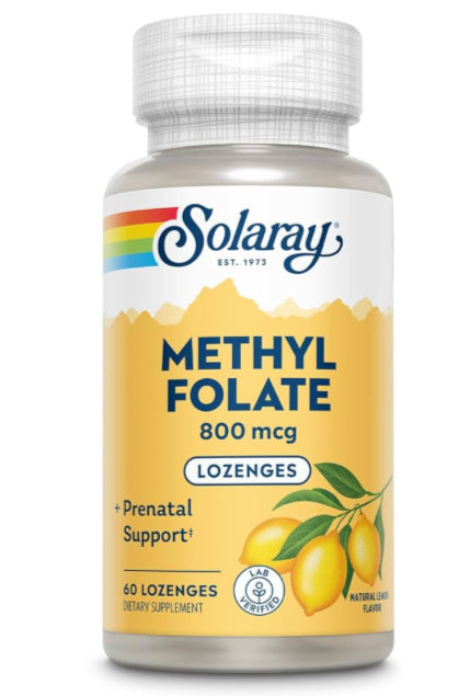 Methyl Folate 800 mcg - Lemon Flavor - 60 Lozenges (Solaray)
