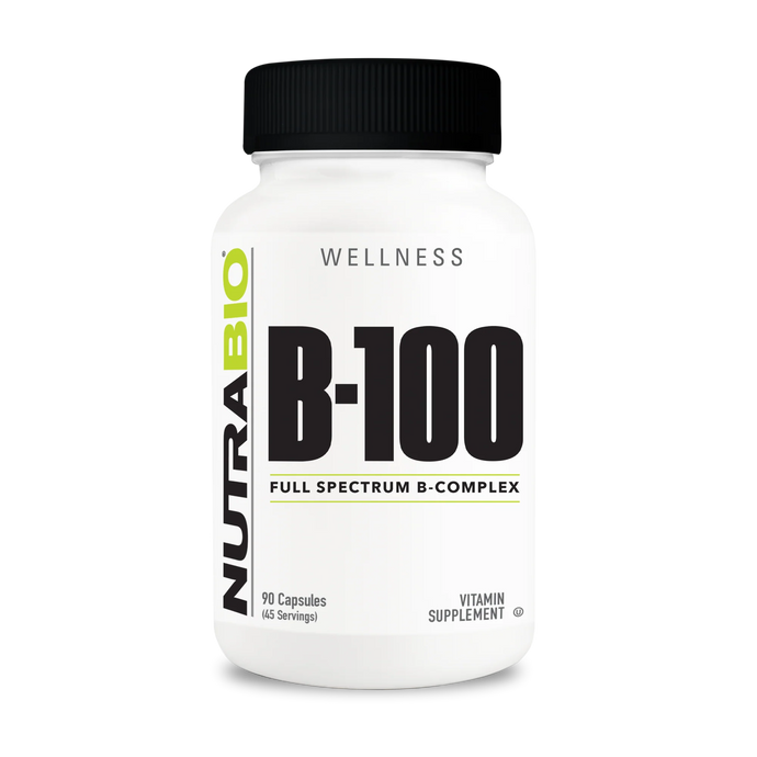 B-100 Full Spectrum B Complex - 90 Vegetable Capsules (NutraBio)