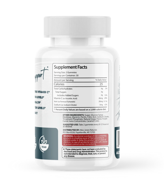 Ultimate Iron+ with Vitamin C - 60 Gummies (Alex Jones Naturals)