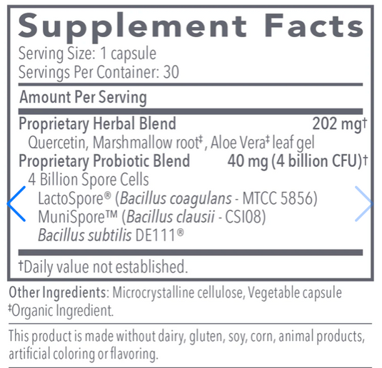 Proflora4R Restorative Probiotic Combination - Biocidin Botanicals Label