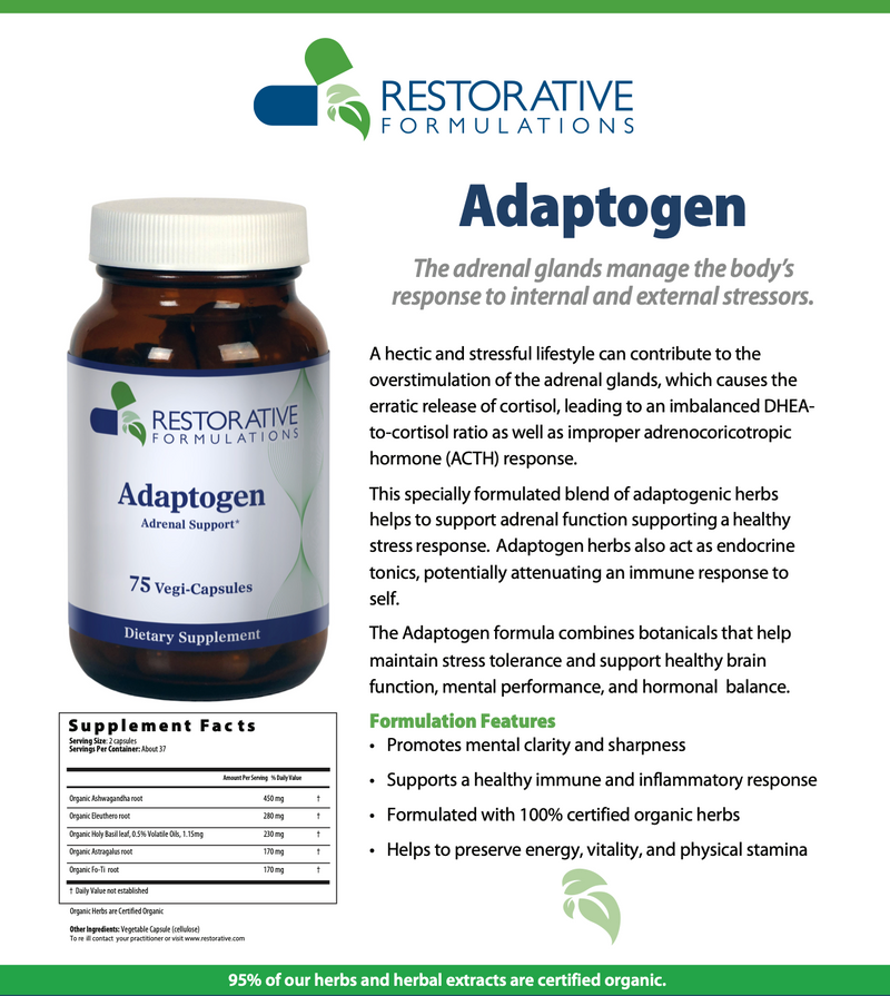 Load image into Gallery viewer, Adaptogen - 75 Vegi-Capsules (Restorative Formulations)
