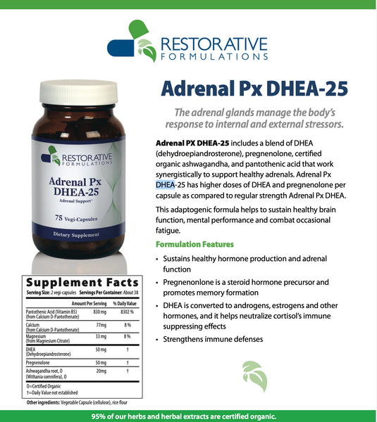 Adrenal Px DHEA-25 - 75 Vegi-Capsules (Restorative Formulations)