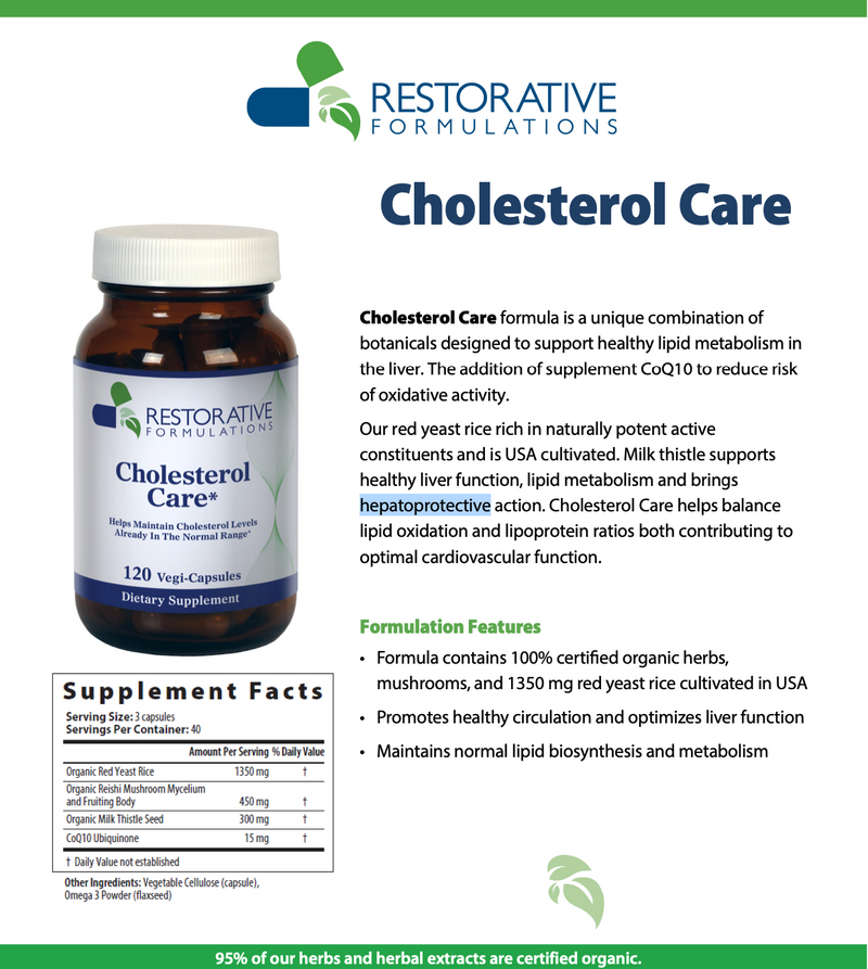 Load image into Gallery viewer, Cholesterol Care - 120 Vegi-Capsules (Restorative Formulations)
