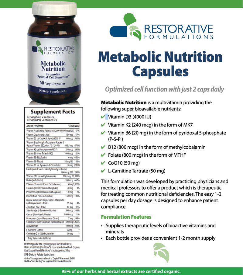 Load image into Gallery viewer, Metabolic Nutrition - 60 Vegi-Caps (Restorative Formulations)
