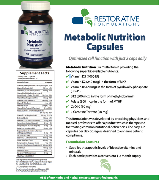 Metabolic Nutrition - 60 Vegi-Caps (Restorative Formulations)