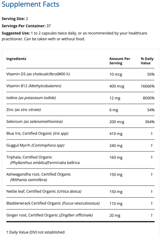 Thyroid Px - 75 Vegi-Capsules (Restorative Formulations)