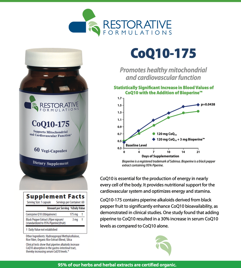 Load image into Gallery viewer, CoQ10-175 - 60 Vegi-Capsules (Restorative Formulations)
